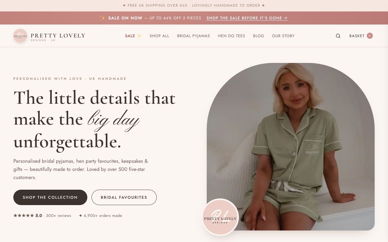 The Pretty Lovely Designs website