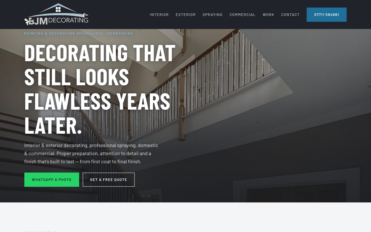 The BJM Decorating website