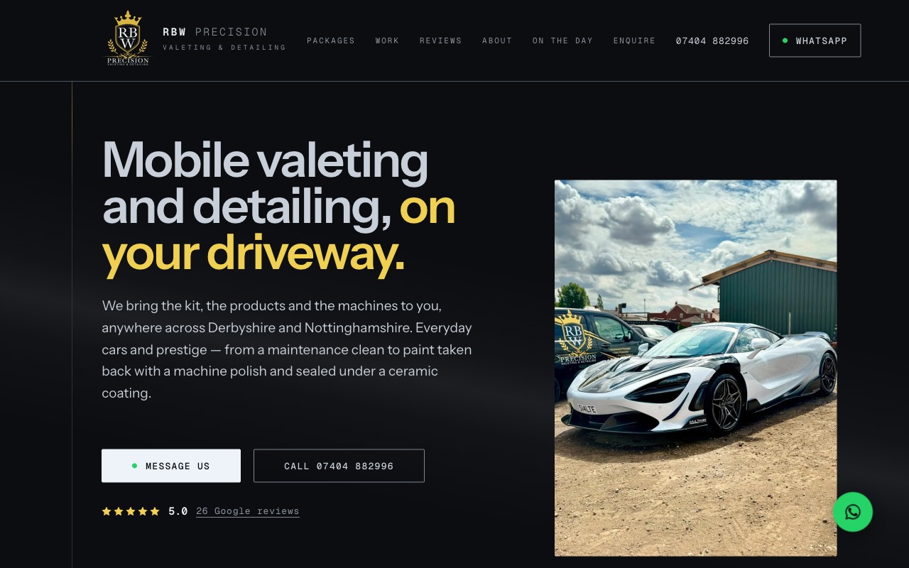 The RBW Precision website